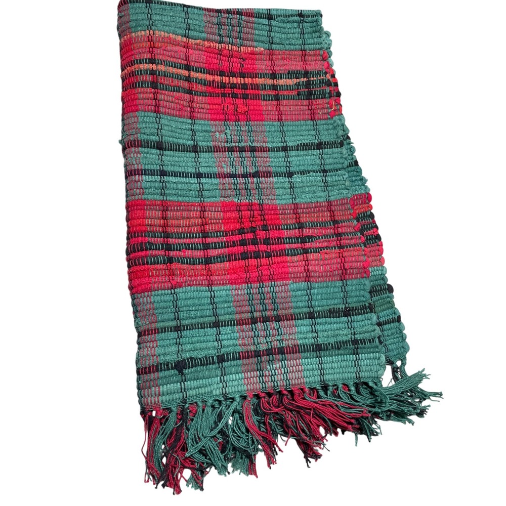 Parker B Smith Red Green 100% Recycled Cotton‎ Rug 20 x 40